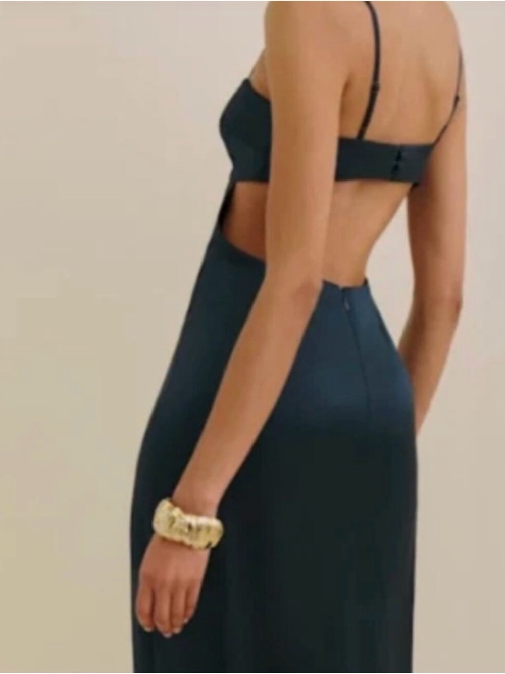Reformation Jane Satin Maxi Dress Open Back Navy Blue
Back Slit size 8 - Picture 5 of 12